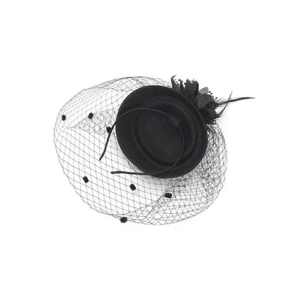 ? 2PCS Pinup Retro Vintage Classy 1950s Black Hat Gloves Accessories Set NEW main image 16
